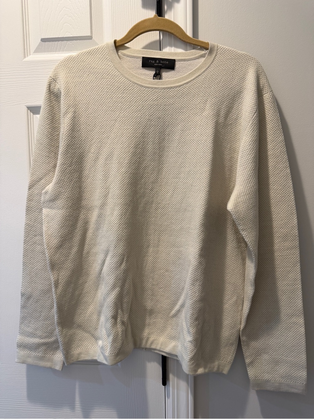 NWT rag & bone Cream Textured Crewneck Sweater